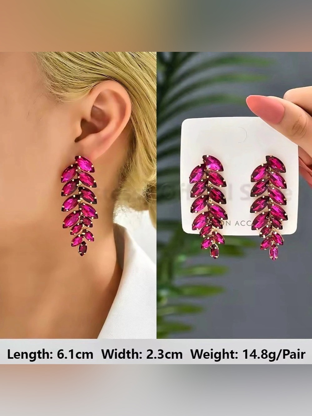New Pink Statement Drop Earrings